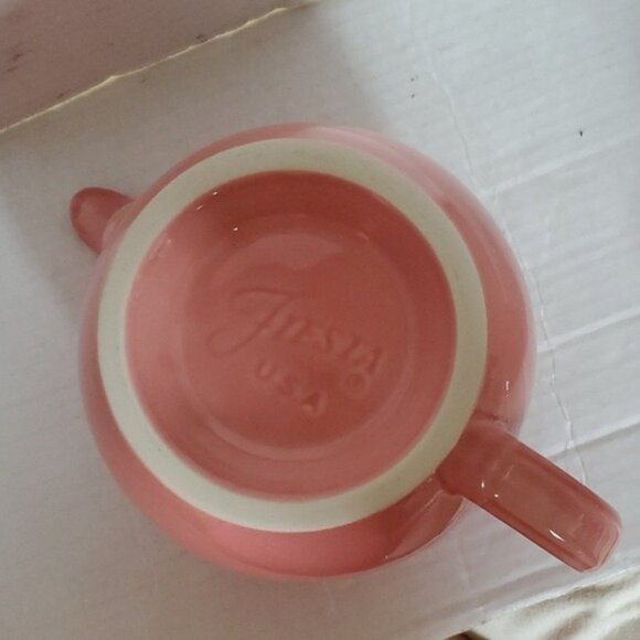 Fiestaware Fiesta 44 Oz Covered Ceramic Teapot Dish Container Pitcher Peony Pink - Picture 11 of 16